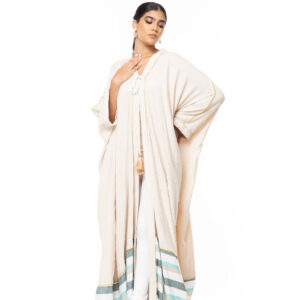 Beautiful Pearl Linen Abaya